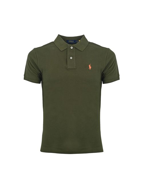 Polo due bottoni in cotone con logo Militare POLO RALPH LAUREN | 710795080017